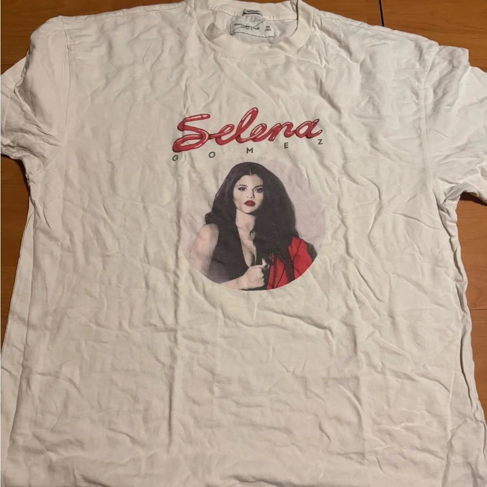 Selena Gomez White Graphic T-Shirt